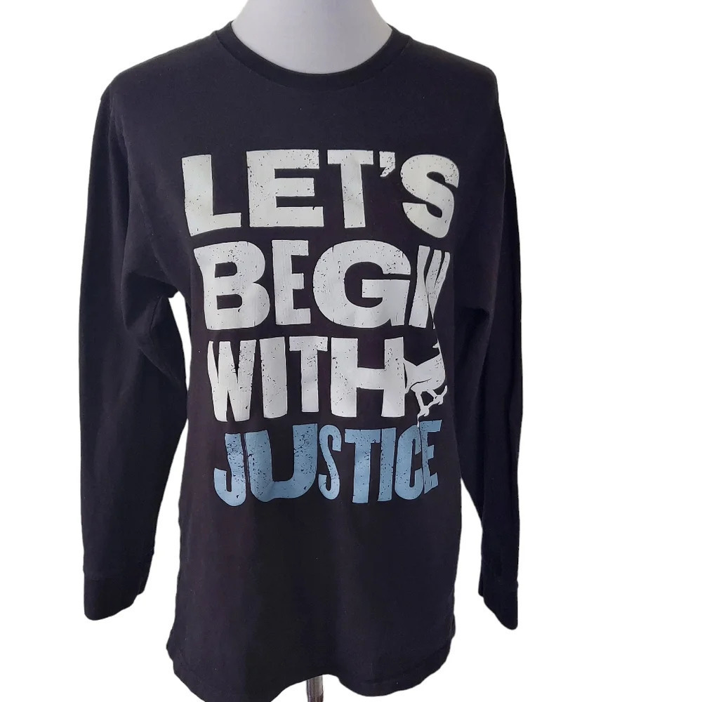 To Kill a Mockingbird Black Blue  Long Sleeve T-Shirt‎ Let's Begin with Justice - Picture 9 of 11